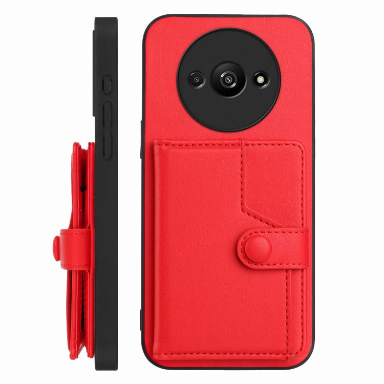 For Redmi A3 4G Global Button Card Bag RFID Anti-theft Phone Case