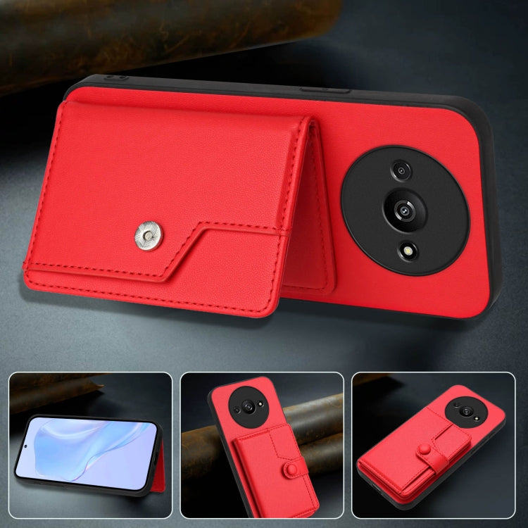 For Redmi A3 4G Global Button Card Bag RFID Anti-theft Phone Case