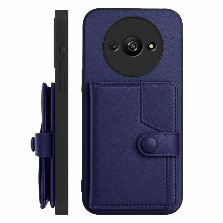 For Redmi A3 4G Global Button Card Bag RFID Anti-theft Phone Case