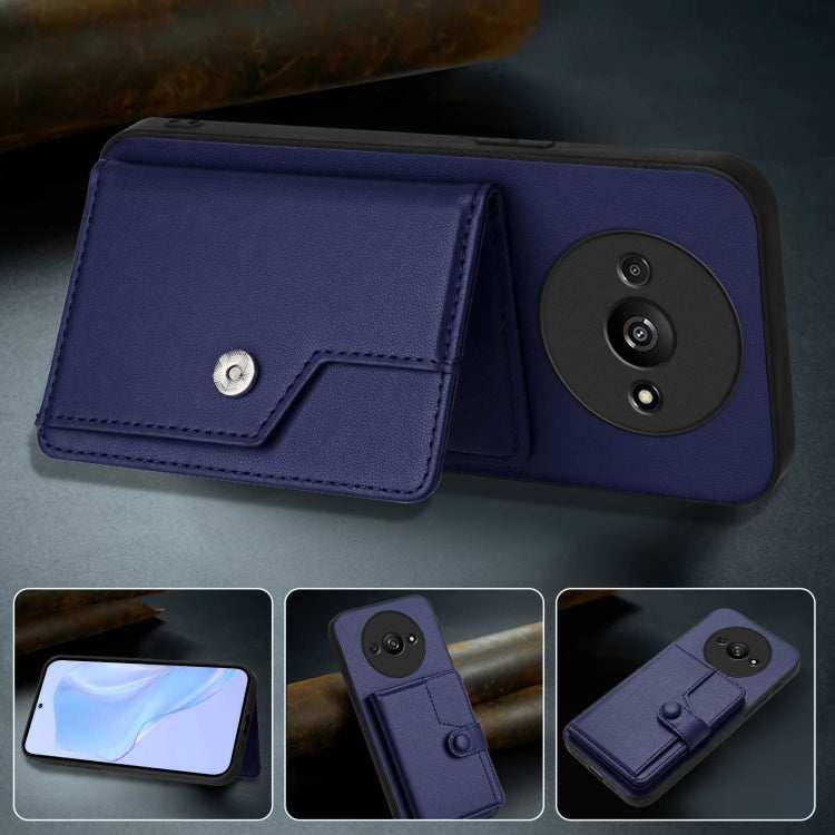 For Redmi A3 4G Global Button Card Bag RFID Anti-theft Phone Case