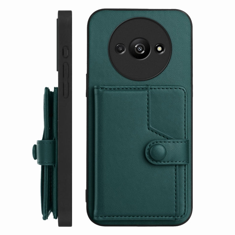 For Redmi A3 4G Global Button Card Bag RFID Anti-theft Phone Case