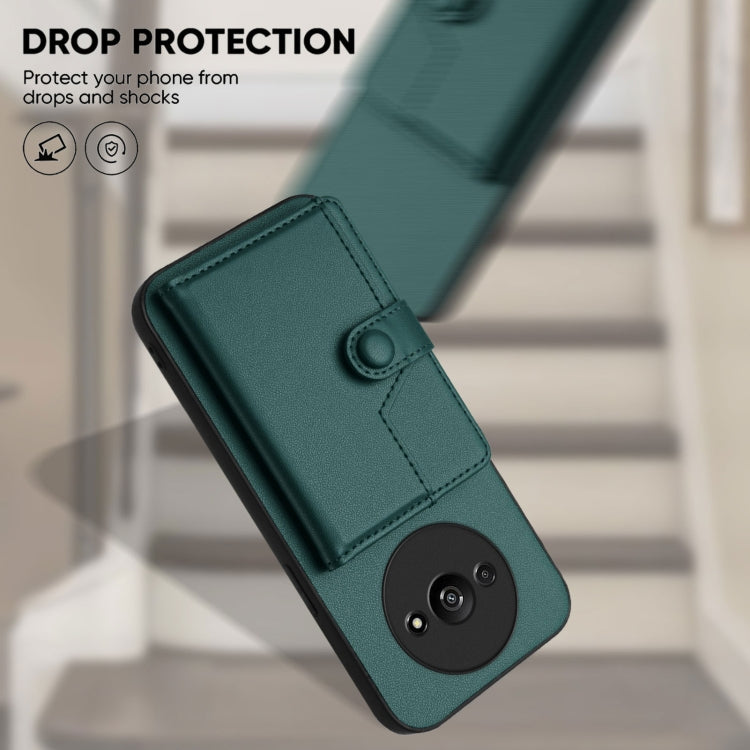 For Redmi A3 4G Global Button Card Bag RFID Anti-theft Phone Case