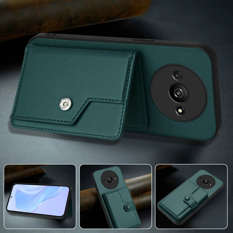 For Redmi A3 4G Global Button Card Bag RFID Anti-theft Phone Case