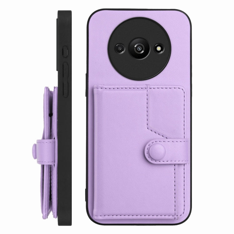 For Redmi A3 4G Global Button Card Bag RFID Anti-theft Phone Case