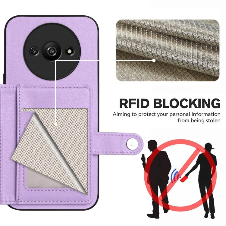 For Redmi A3 4G Global Button Card Bag RFID Anti-theft Phone Case