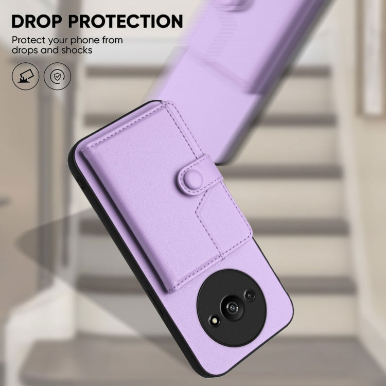For Redmi A3 4G Global Button Card Bag RFID Anti-theft Phone Case