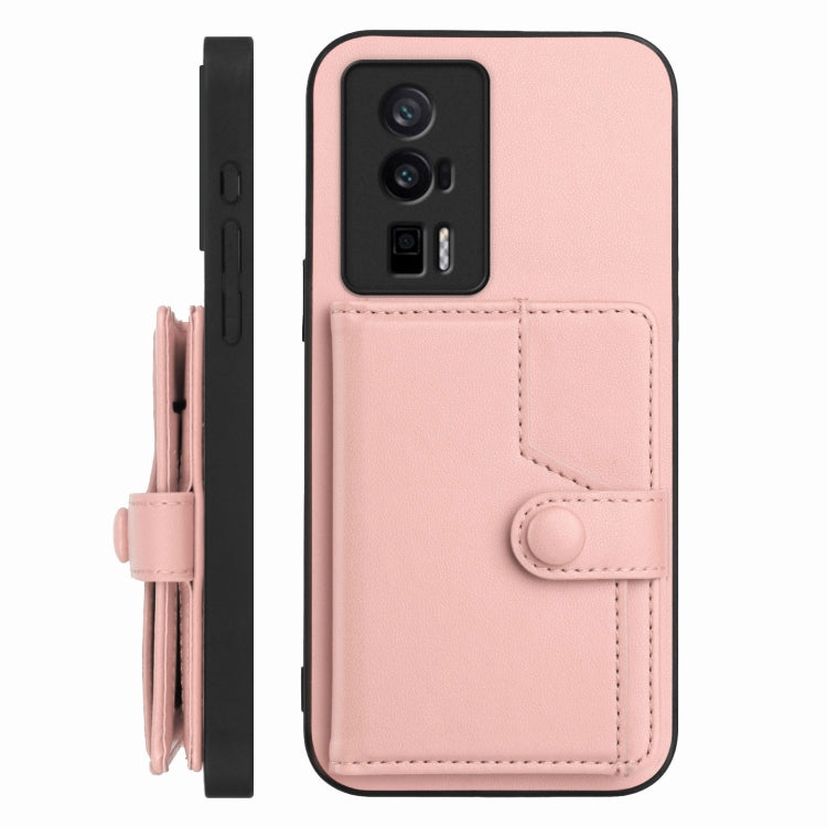 For Redmi K60 / K60 Pro Button Card Bag RFID Anti-theft Phone Case