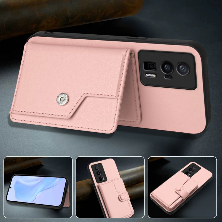 For Redmi K60 / K60 Pro Button Card Bag RFID Anti-theft Phone Case