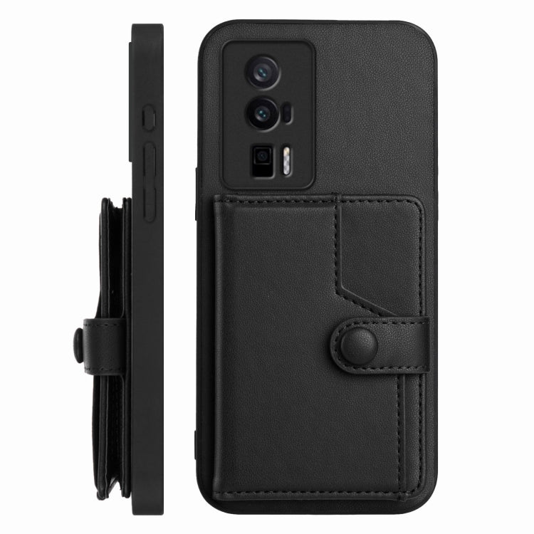 For Redmi K60 / K60 Pro Button Card Bag RFID Anti-theft Phone Case