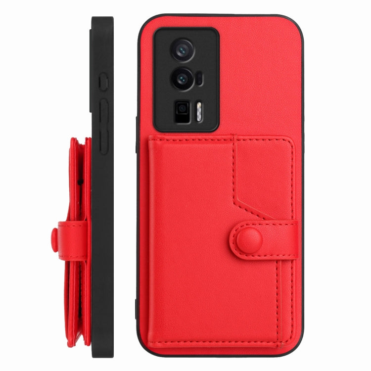 For Redmi K60 / K60 Pro Button Card Bag RFID Anti-theft Phone Case