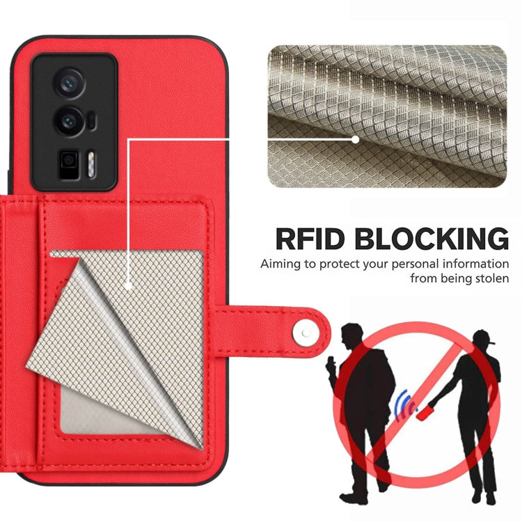 For Redmi K60 / K60 Pro Button Card Bag RFID Anti-theft Phone Case