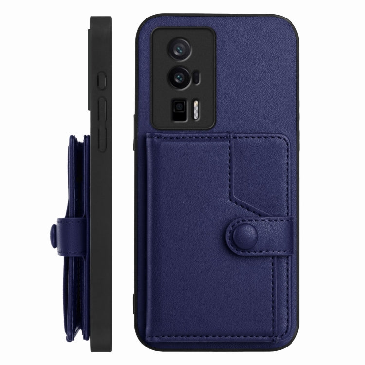 For Redmi K60 / K60 Pro Button Card Bag RFID Anti-theft Phone Case