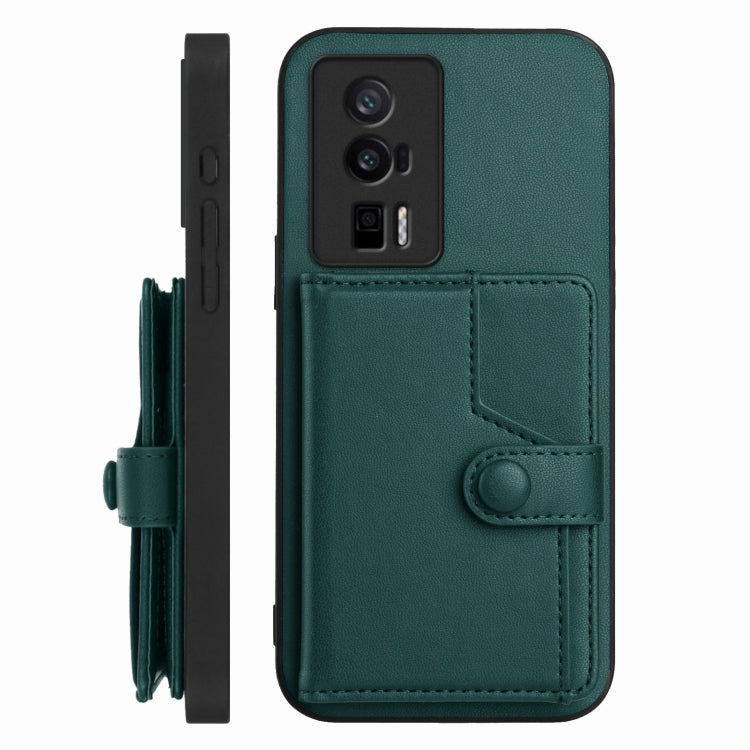 For Redmi K60 / K60 Pro Button Card Bag RFID Anti-theft Phone Case