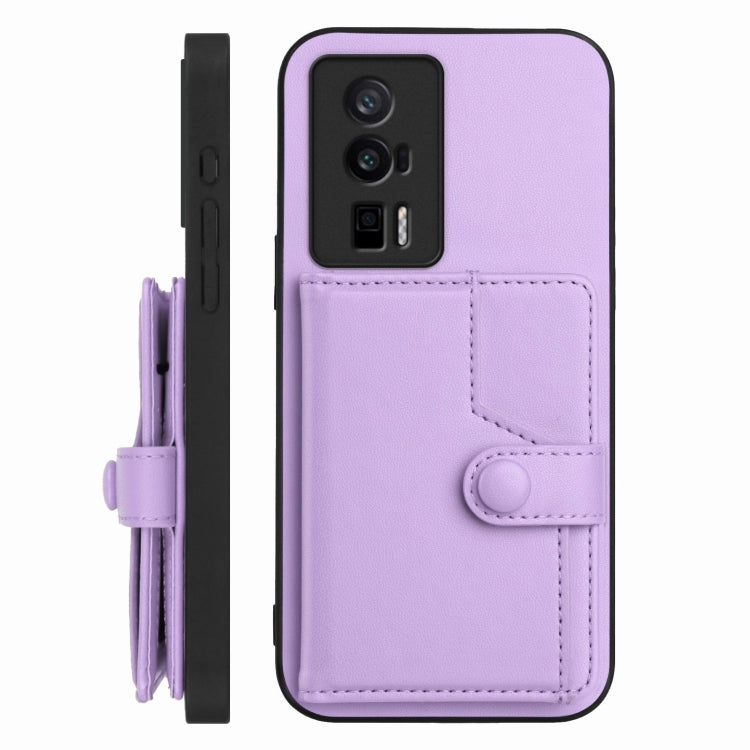 For Redmi K60 / K60 Pro Button Card Bag RFID Anti-theft Phone Case