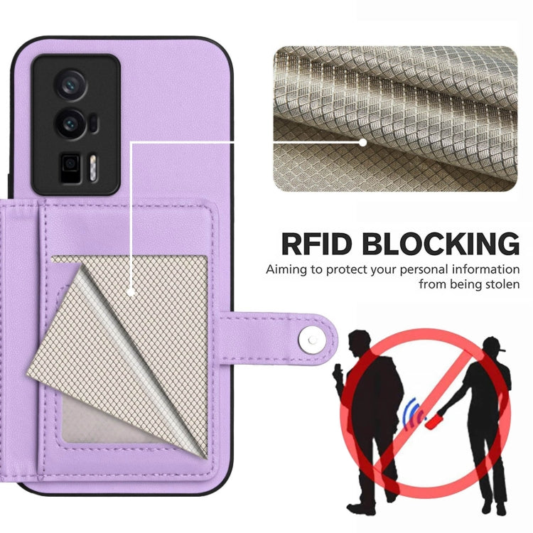 For Redmi K60 / K60 Pro Button Card Bag RFID Anti-theft Phone Case