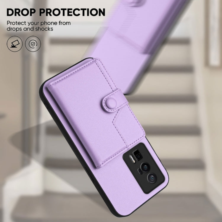 For Redmi K60 / K60 Pro Button Card Bag RFID Anti-theft Phone Case
