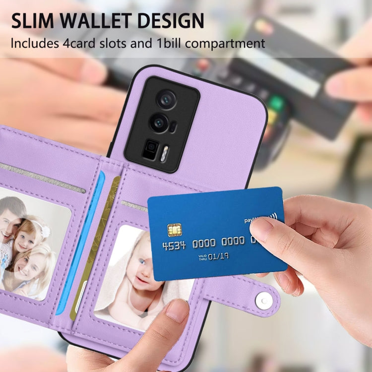 For Redmi K60 / K60 Pro Button Card Bag RFID Anti-theft Phone Case
