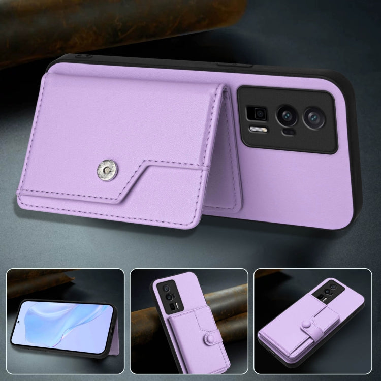 For Redmi K60 / K60 Pro Button Card Bag RFID Anti-theft Phone Case