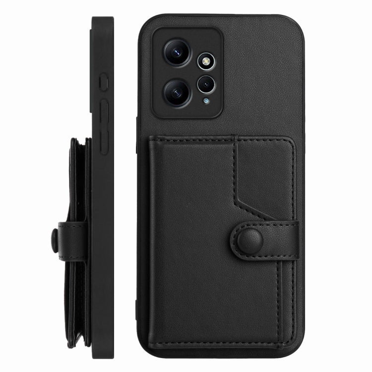 For Redmi Note 12 4G Global Button Card Bag RFID Anti-theft Phone Case