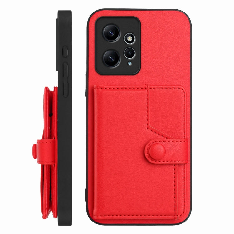 For Redmi Note 12 4G Global Button Card Bag RFID Anti-theft Phone Case