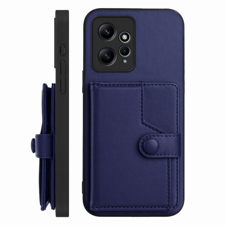 For Redmi Note 12 4G Global Button Card Bag RFID Anti-theft Phone Case