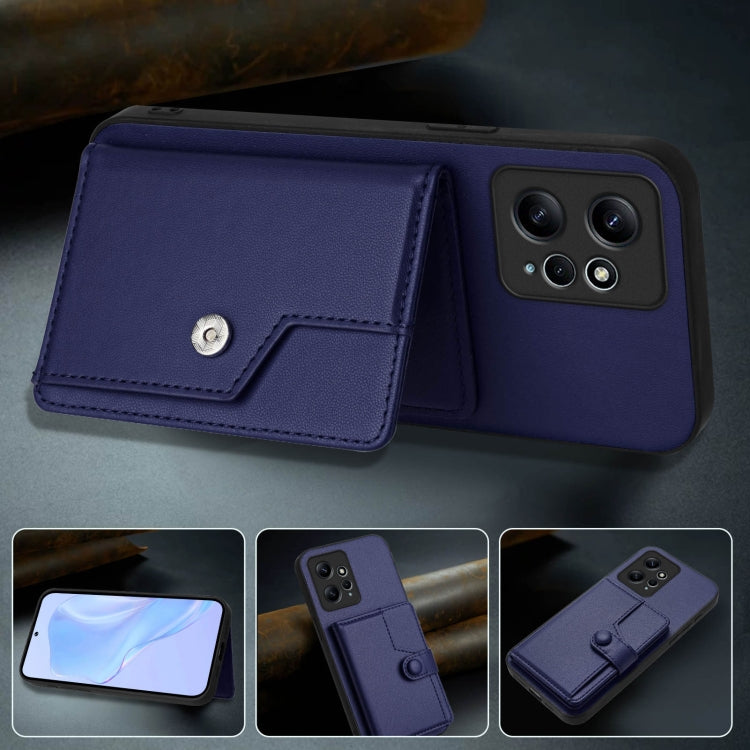For Redmi Note 12 4G Global Button Card Bag RFID Anti-theft Phone Case