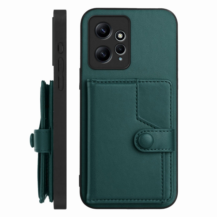 For Redmi Note 12 4G Global Button Card Bag RFID Anti-theft Phone Case
