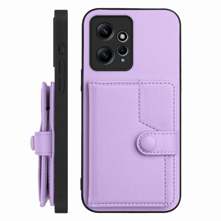 For Redmi Note 12 4G Global Button Card Bag RFID Anti-theft Phone Case
