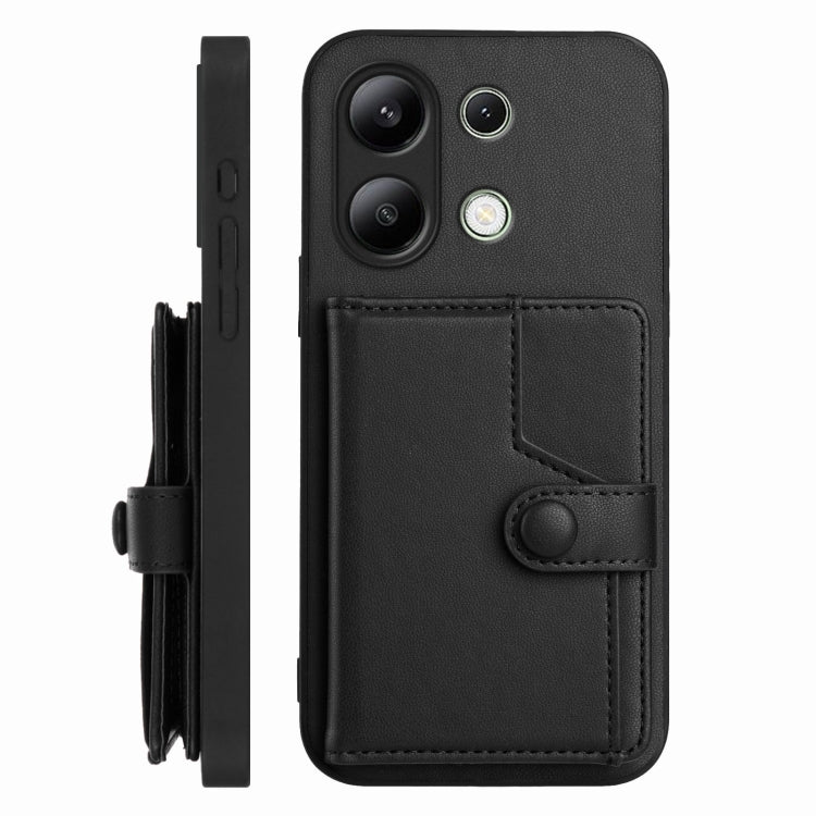 For Redmi Note 13 4G Global Button Card Bag RFID Anti-theft Phone Case