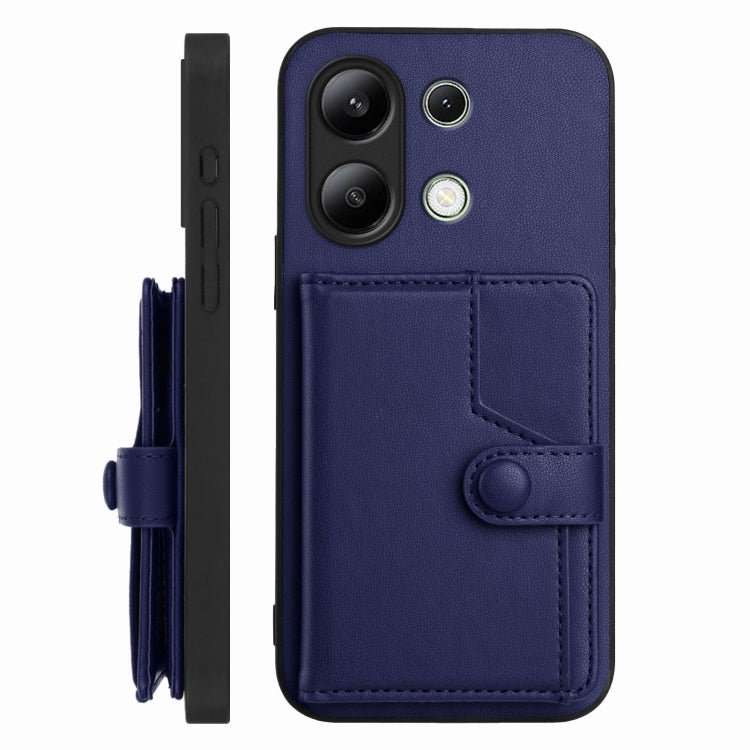 For Redmi Note 13 4G Global Button Card Bag RFID Anti-theft Phone Case