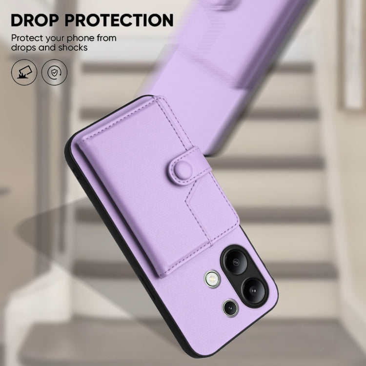 For Redmi Note 13 4G Global Button Card Bag RFID Anti-theft Phone Case