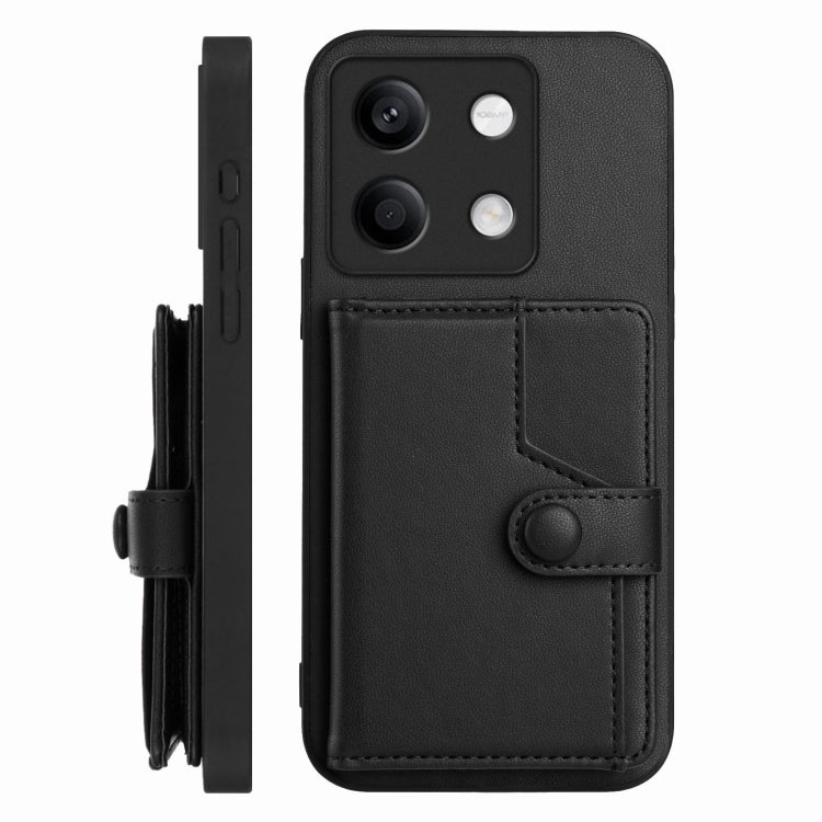 For Redmi Note 13 5G Button Card Bag RFID Anti-theft Phone Case