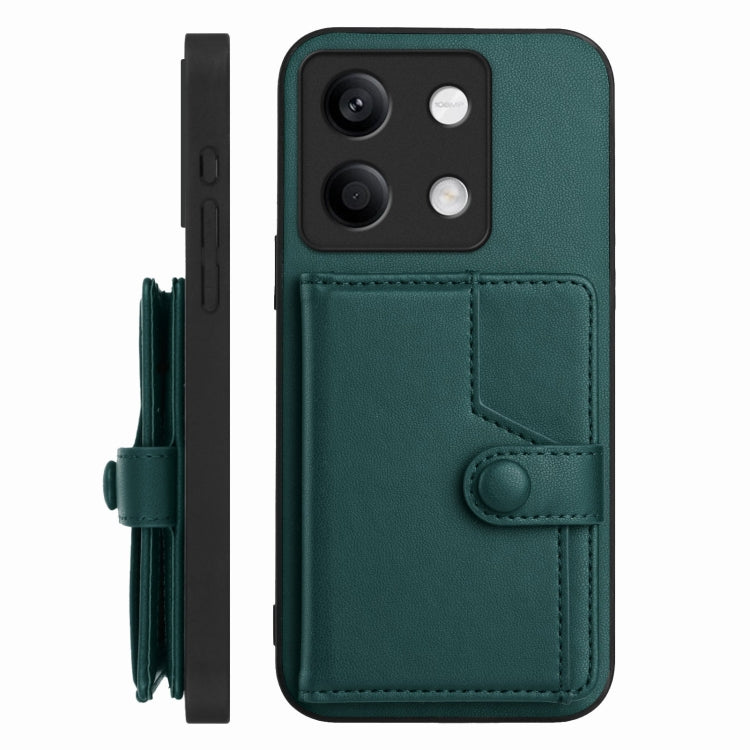 For Redmi Note 13 5G Button Card Bag RFID Anti-theft Phone Case