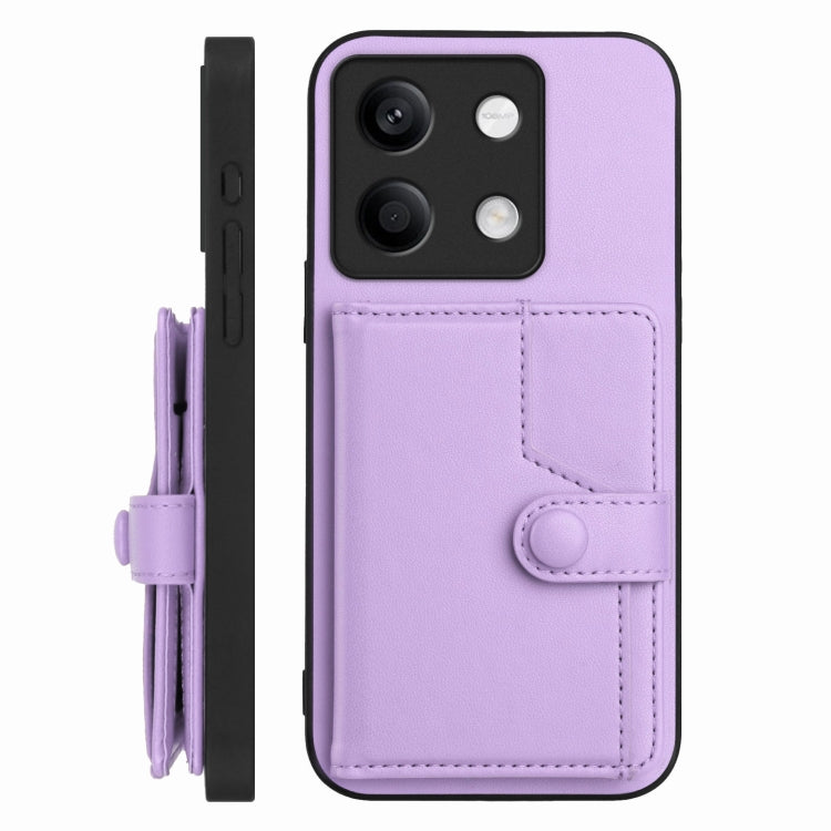 For Redmi Note 13 5G Button Card Bag RFID Anti-theft Phone Case