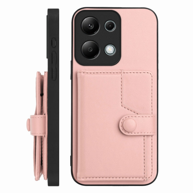 For Redmi Note 13 Pro 4G Global Button Card Bag RFID Anti-theft Phone Case