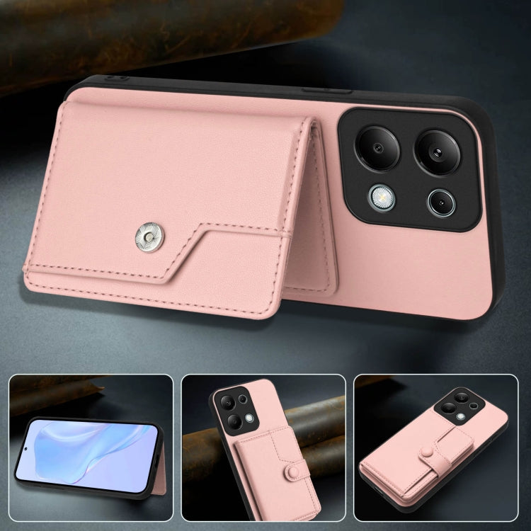 For Redmi Note 13 Pro 4G Global Button Card Bag RFID Anti-theft Phone Case