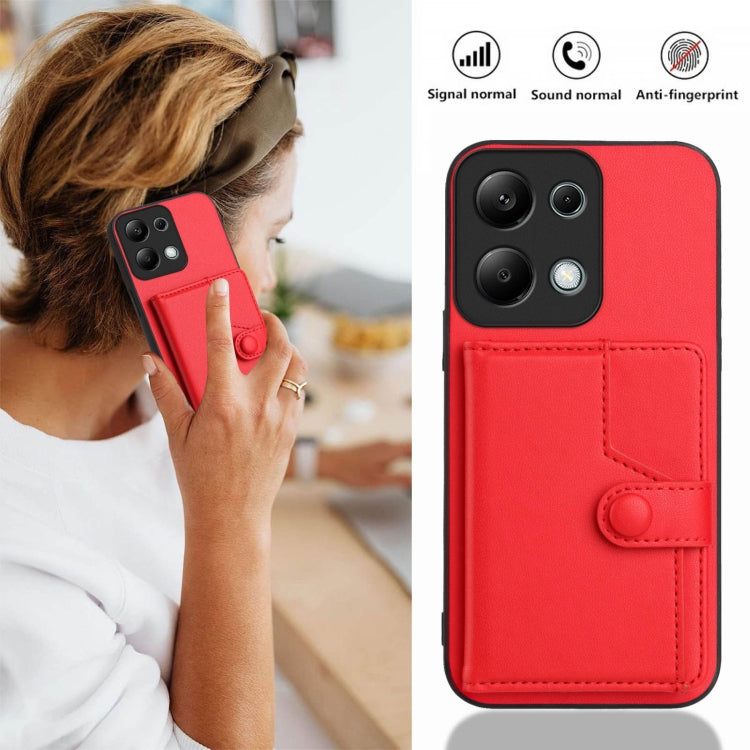 For Redmi Note 13 Pro 4G Global Button Card Bag RFID Anti-theft Phone Case