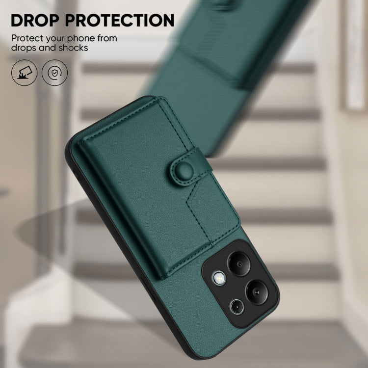 For Redmi Note 13 Pro 4G Global Button Card Bag RFID Anti-theft Phone Case