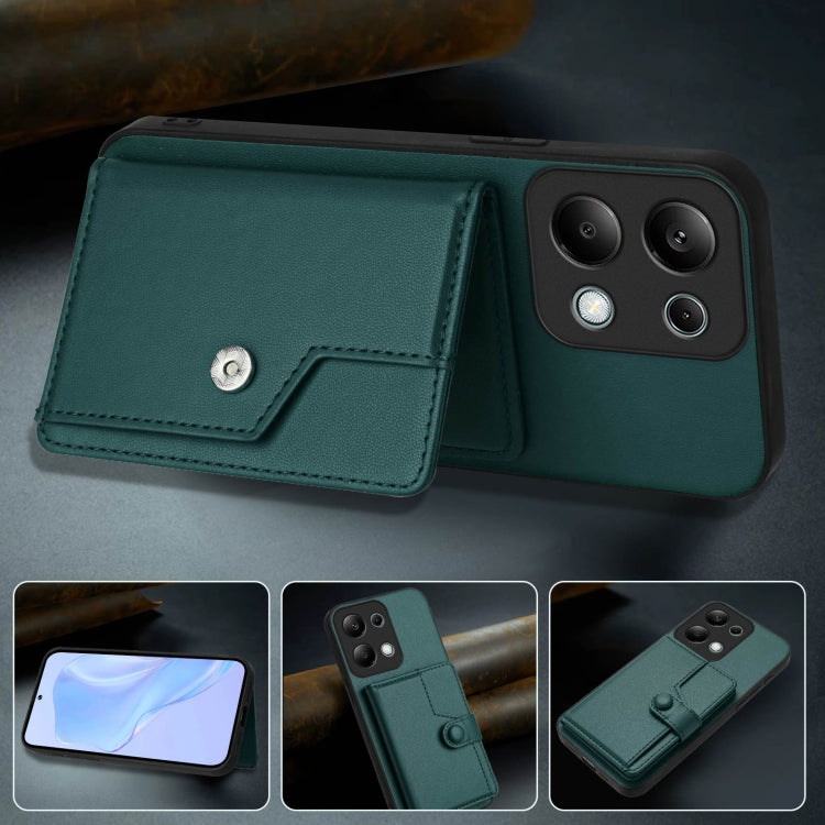 For Redmi Note 13 Pro 4G Global Button Card Bag RFID Anti-theft Phone Case