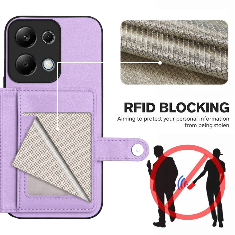 For Redmi Note 13 Pro 4G Global Button Card Bag RFID Anti-theft Phone Case
