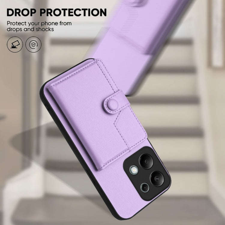 For Redmi Note 13 Pro 4G Global Button Card Bag RFID Anti-theft Phone Case
