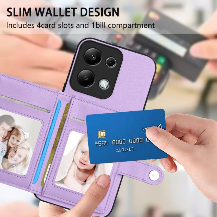 For Redmi Note 13 Pro 4G Global Button Card Bag RFID Anti-theft Phone Case