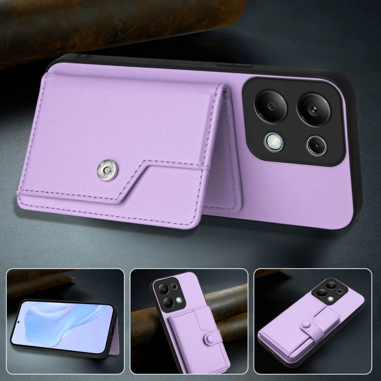 For Redmi Note 13 Pro 4G Global Button Card Bag RFID Anti-theft Phone Case