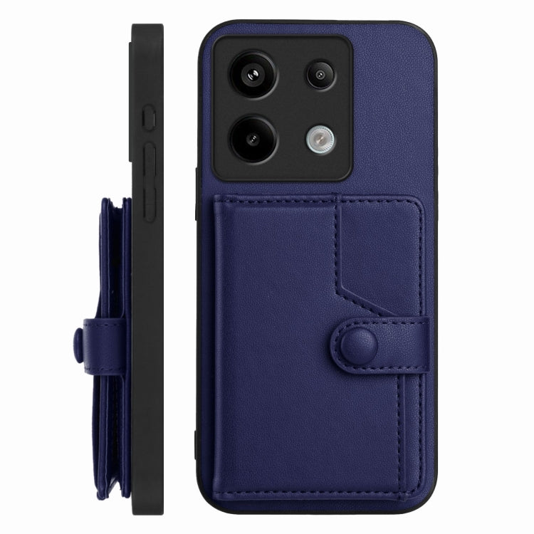 For Redmi Note 13 Pro 5G Button Card Bag RFID Anti-theft Phone Case