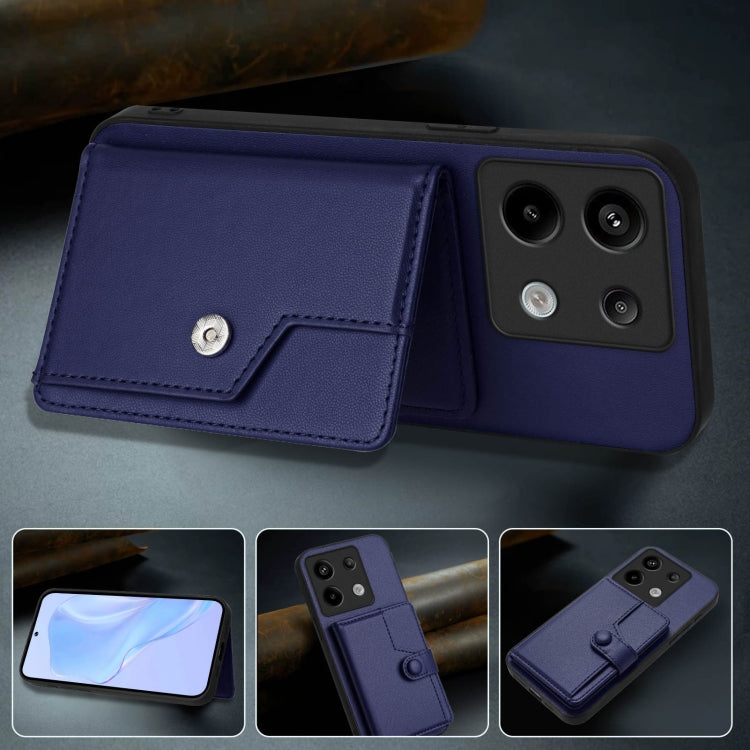 For Redmi Note 13 Pro 5G Button Card Bag RFID Anti-theft Phone Case