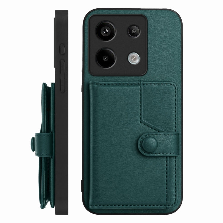 For Redmi Note 13 Pro 5G Button Card Bag RFID Anti-theft Phone Case