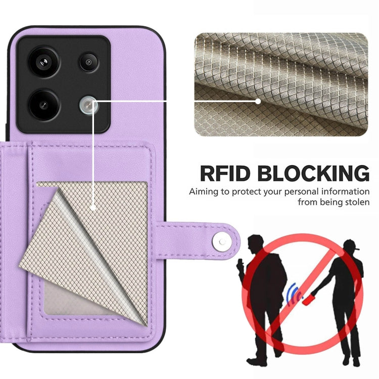 For Redmi Note 13 Pro 5G Button Card Bag RFID Anti-theft Phone Case