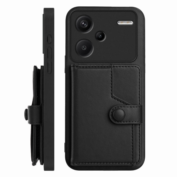 For Redmi Note 13 Pro+ Button Card Bag RFID Anti-theft Phone Case