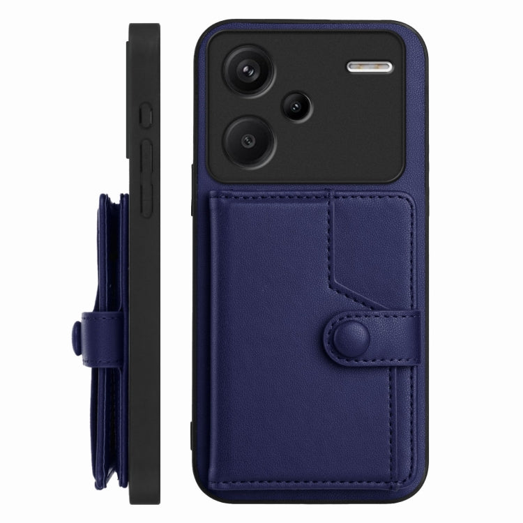 For Redmi Note 13 Pro+ Button Card Bag RFID Anti-theft Phone Case