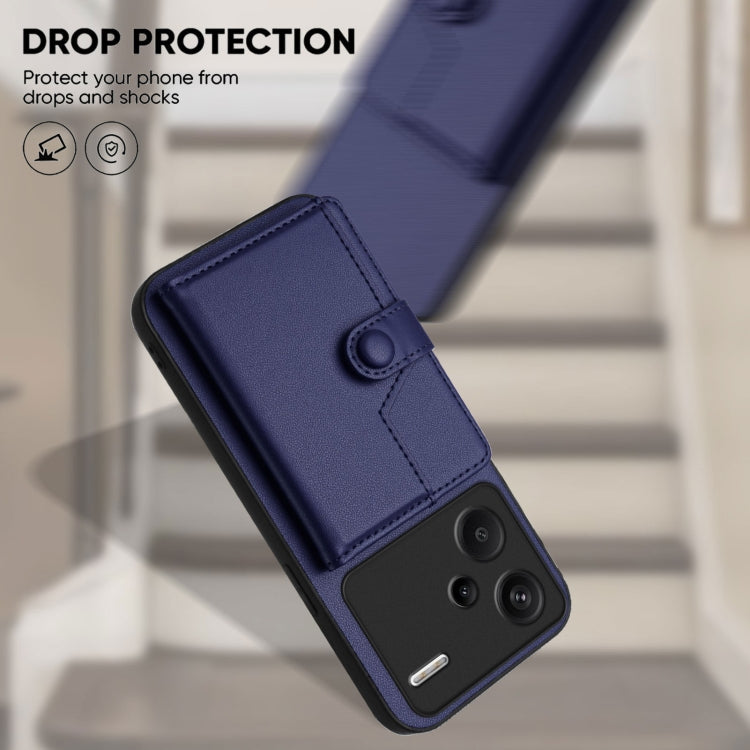 For Redmi Note 13 Pro+ Button Card Bag RFID Anti-theft Phone Case